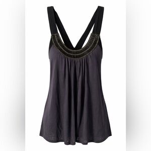 Forever 21 Black Top with Beaded Accents